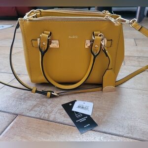 ALDO mustard yellow summer crossbody purse handbag vegan